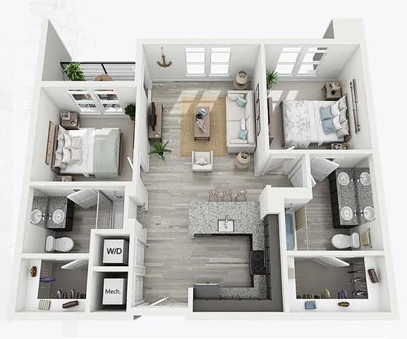 Floor plan 2BRS Two Bedroom / Two Bath