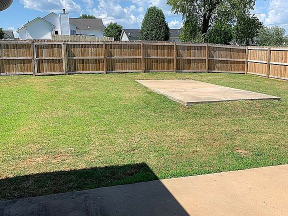 Fenced part of backyard