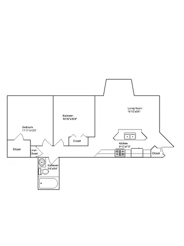 Floor plan 2 Bedroom - 24 34 44