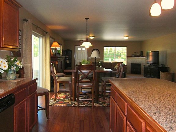 Great room with kitchen open to dining and living room. Very large entertaining space!