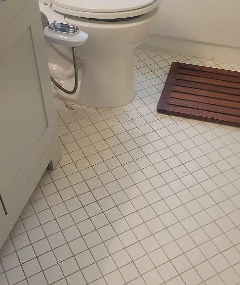 Bathroom tiled floor.