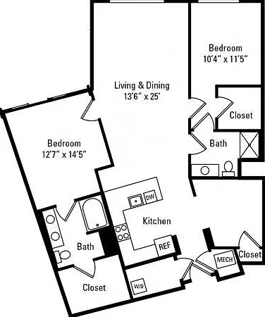 2 Bedroom - 2 Bathroom with Den 2 Bedroom - 2 Bathroom with Den