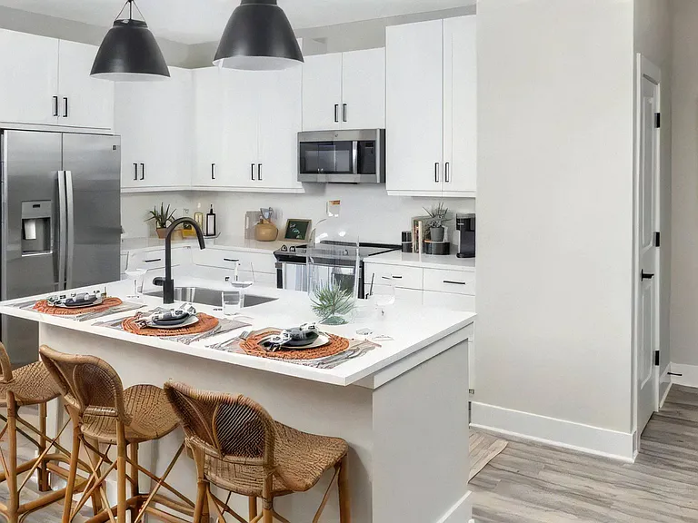 Large Open Kitchen with Side by Side Refrigerator