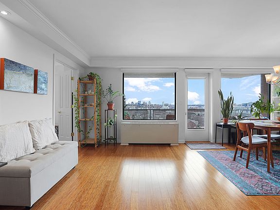 Large picture windows, view from 15th floor