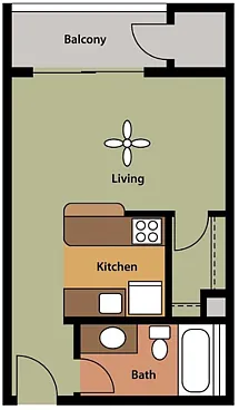 Floor plan Renovated Studio