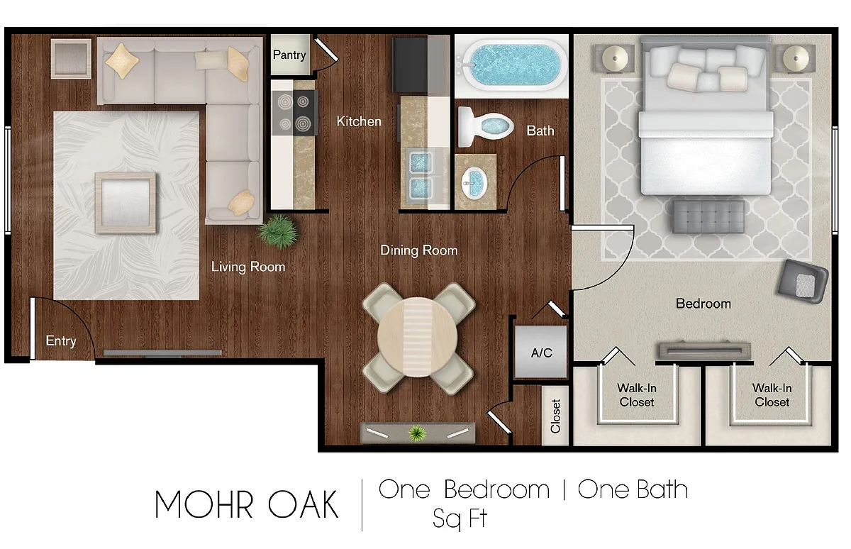 Floor plan A2 WB-1X1