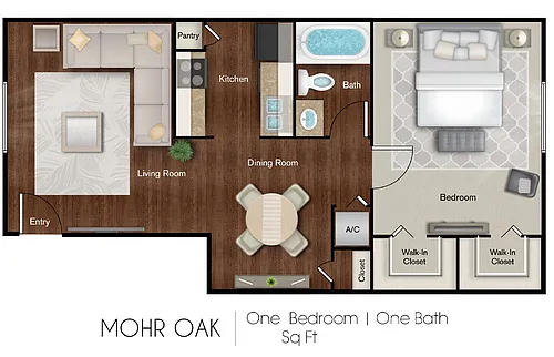 Floor plan A2 WB-1X1