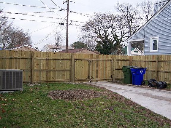 Backyard facing the street