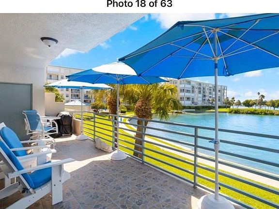 Extra large deck with patio furniture.
Gorgeous water views with umbrellas for shade.