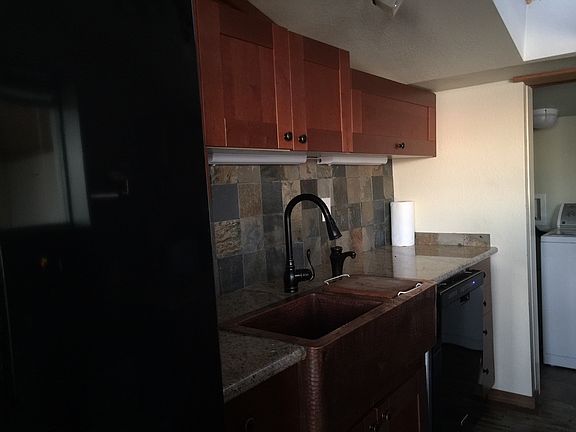 Newly remodeled kitchen with copper sink