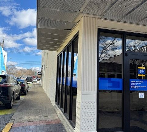 Front of building that faces Washington St