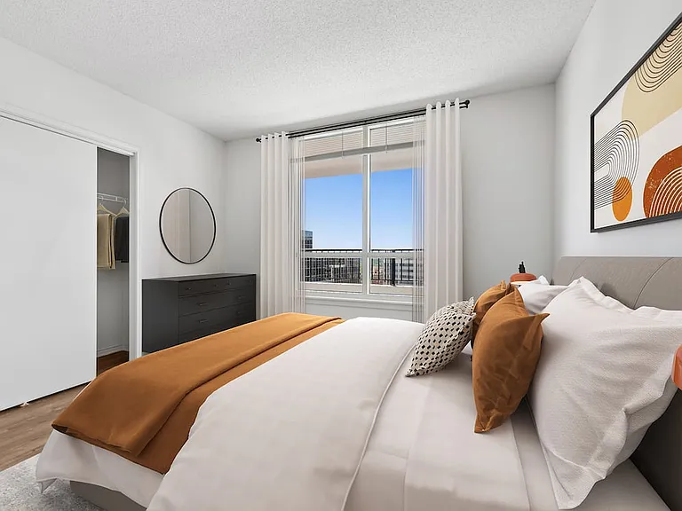Renovated Package I bedroom with hard surface flooring