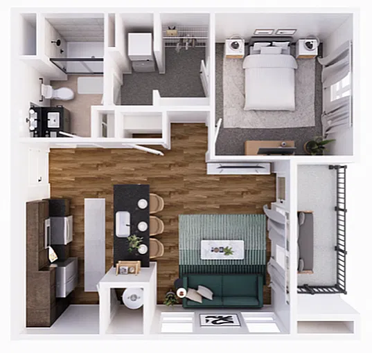 Floor plan Rockpointe-1C Corner