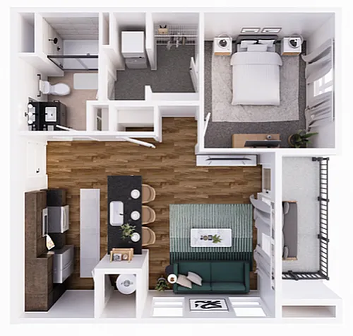 Floor plan Rockpointe-1C Corner