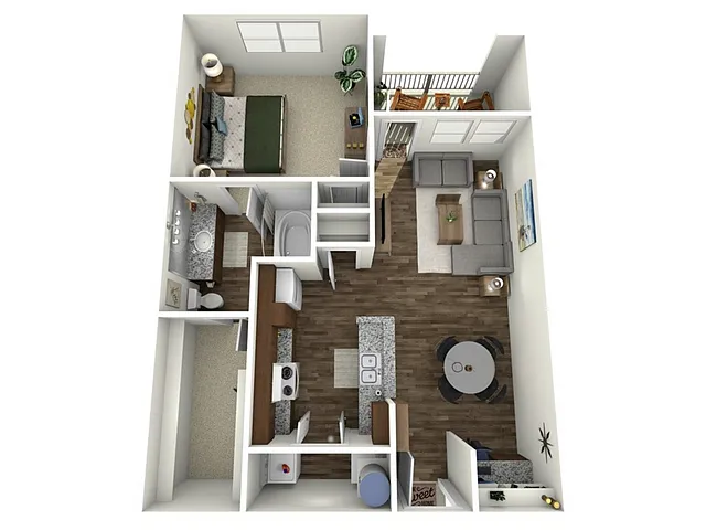 Floor plan 1 Bed, 1 Bath (60% Income Restricted)