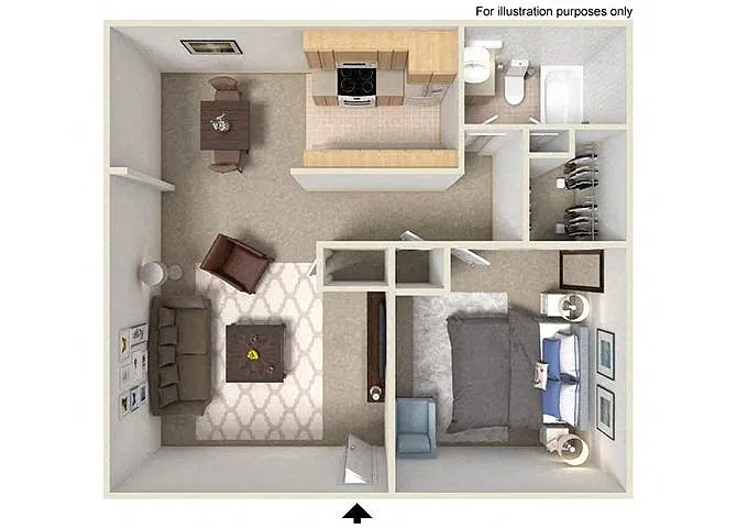 Floor plan One Bedroom One Bath