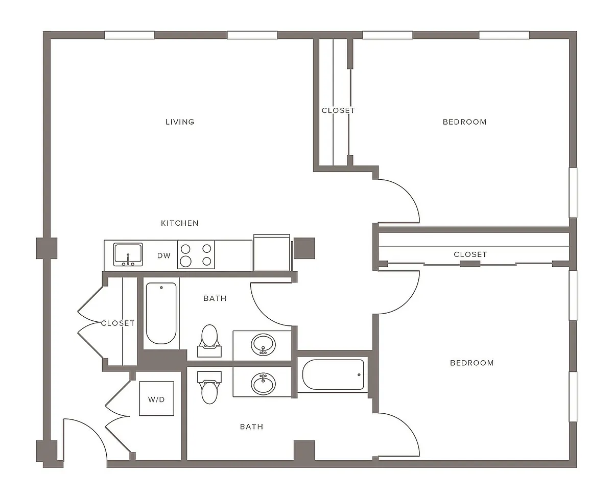 Floor plan B02 - Two Bedroom