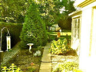 Path from grilling porch  