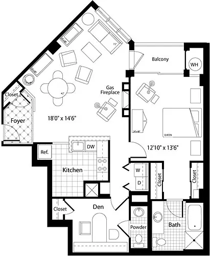 Floor plan 1 Bedroom N