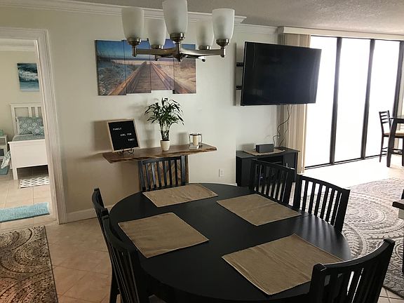 Dining area Large wall mounted TV for living area