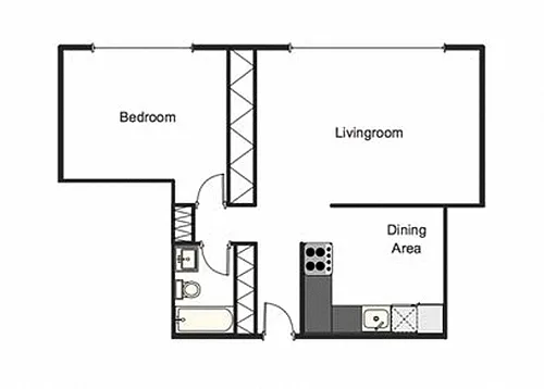 Floor plan One Bedroom