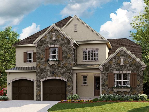 Monterey G - French Cottage 2-Car Front Load Garage Note Renderings may show optional features