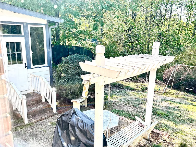 Getting to the patio in the backyard, either from the sunroom or the fenced backyard.Setting your BBQ in the patio and enjoy the backyard.