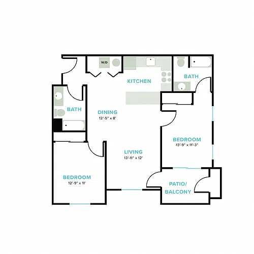 Floor plan Nisqually 2x2 B2