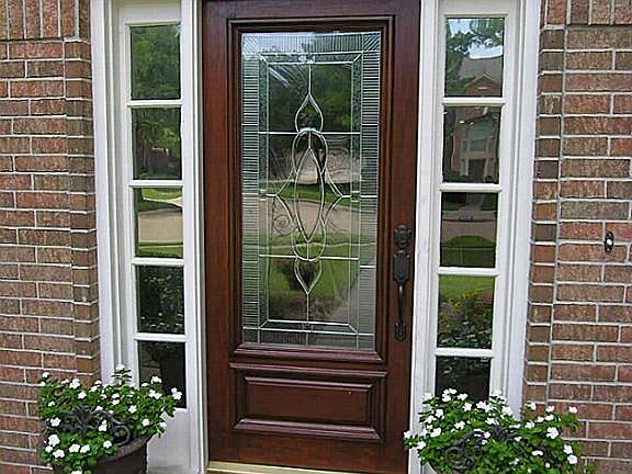 Leaded Glass Entry Door