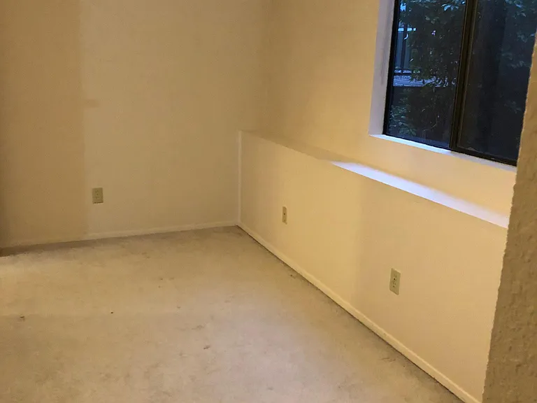 Bedroom's window with new blinds