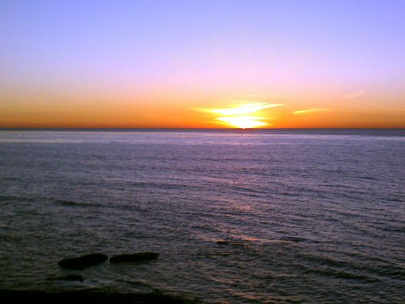 Sunset and green flash from balcony