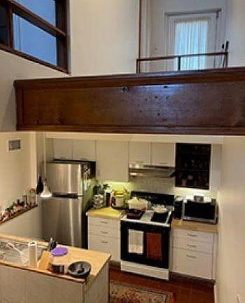 View of kitchen area from above