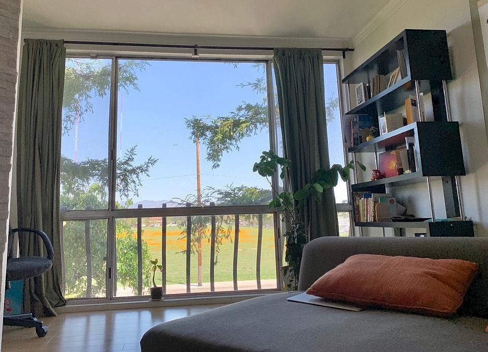 The view that makes us happy every day. Note the poppies out the window