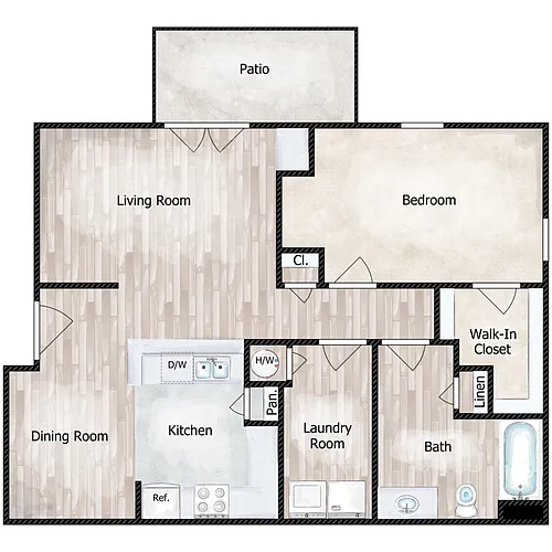 Floor plan One Bedroom - Classic