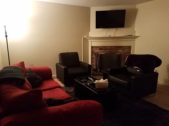 Living room with fireplace