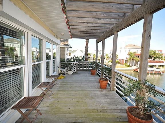 Deck has stainless steel screws, composite handrail and PVC balusters.