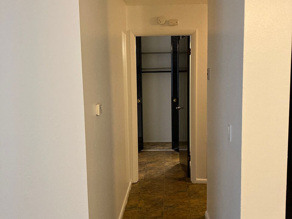 Hall - kitchen right side, bedroom forward with bathroom inside.