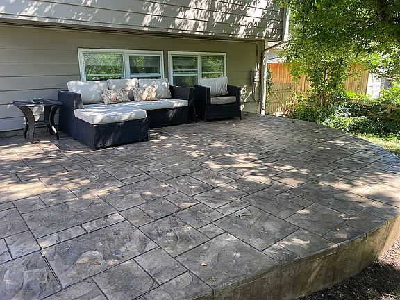 new stamped concrete patio 