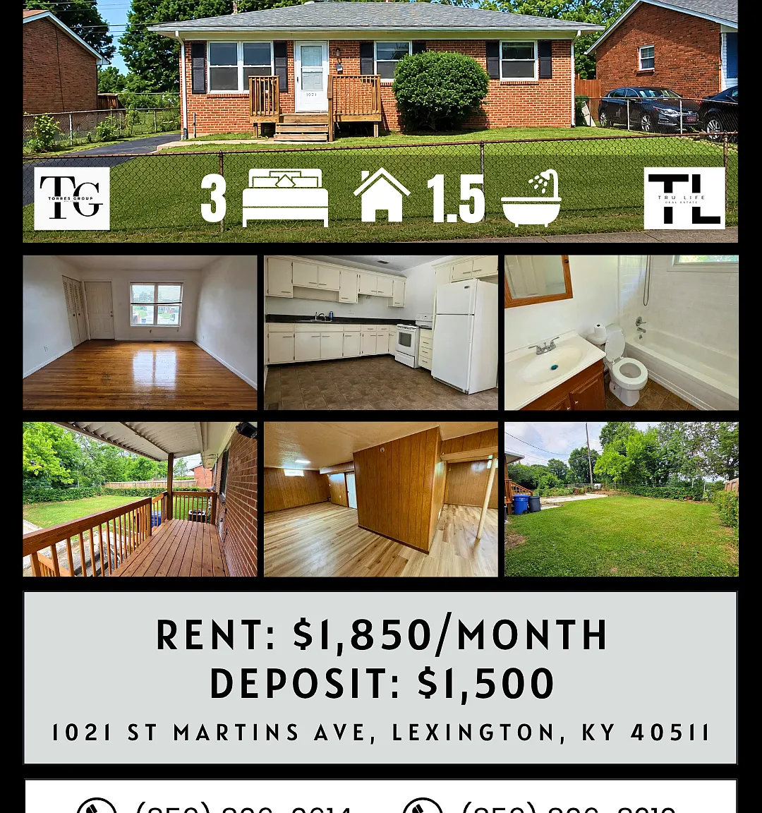 3 bed, 1.5 bath, $1,850 — Photo 1