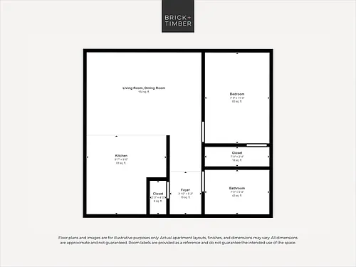 Floor plan 1 Bedroom 1 Bath