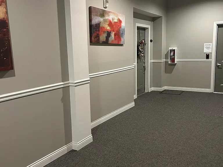 From Building entry hallway towards unit (from garage stairs or elevator)