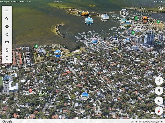 Marinas, parks, aerial view