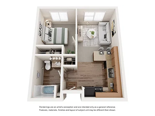 Floor plan 1 Bed 1 Bath