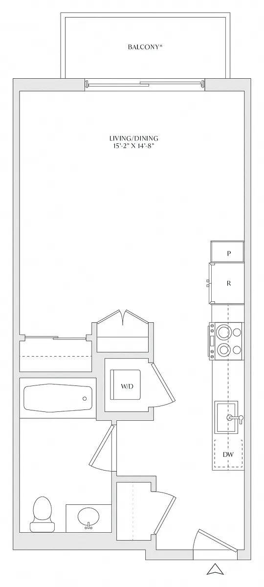 Floor plan Studio-S1b