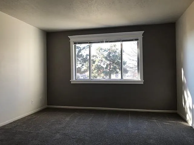 Living Room with gorgeous molding on accent wall