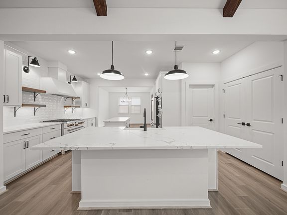 Kitchen with pendant lighting