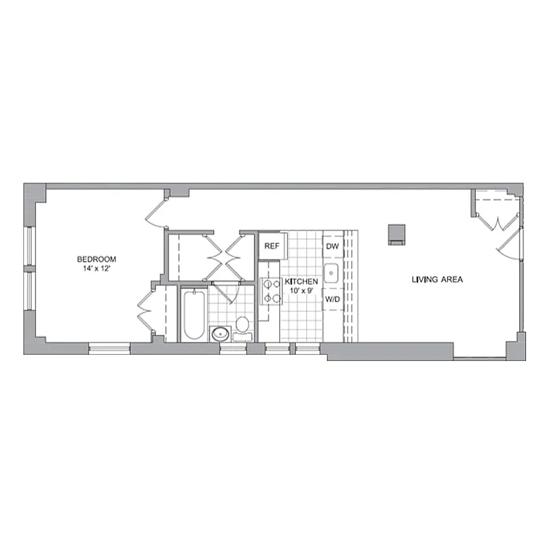 Floor plan 1 Bedroom - D