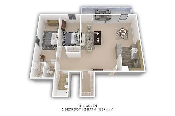 Floor plan 2 Bed 2 Bath