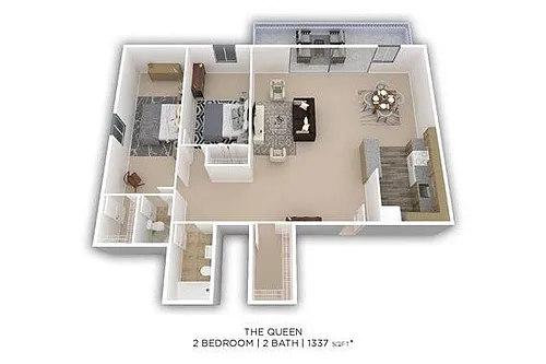 Floor plan 2 Bed 2 Bath