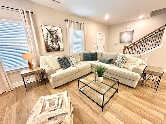 Open living room on main floor for the family to gather